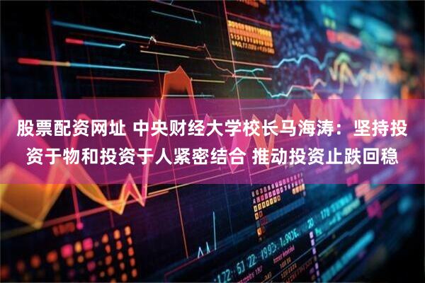 股票配资网址 中央财经大学校长马海涛：坚持投资于物和投资于人紧密结合 推动投资止跌回稳